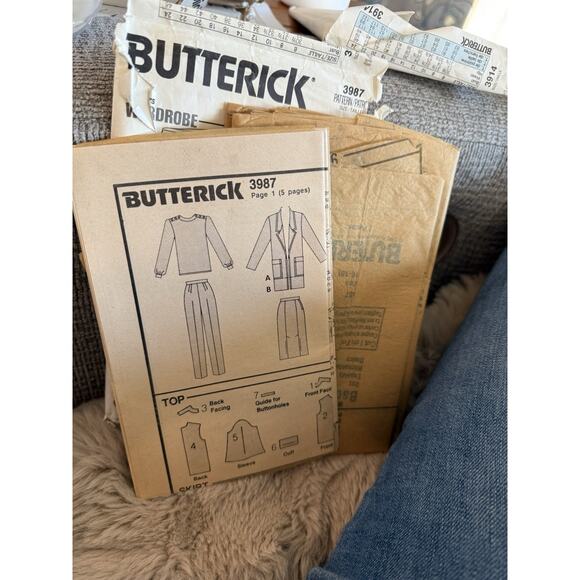 Vintage Butterick 3987 Misses Wardrobe Pattern 14 16 18 Jacket Skirt Pants Top - Picture 3 of 3